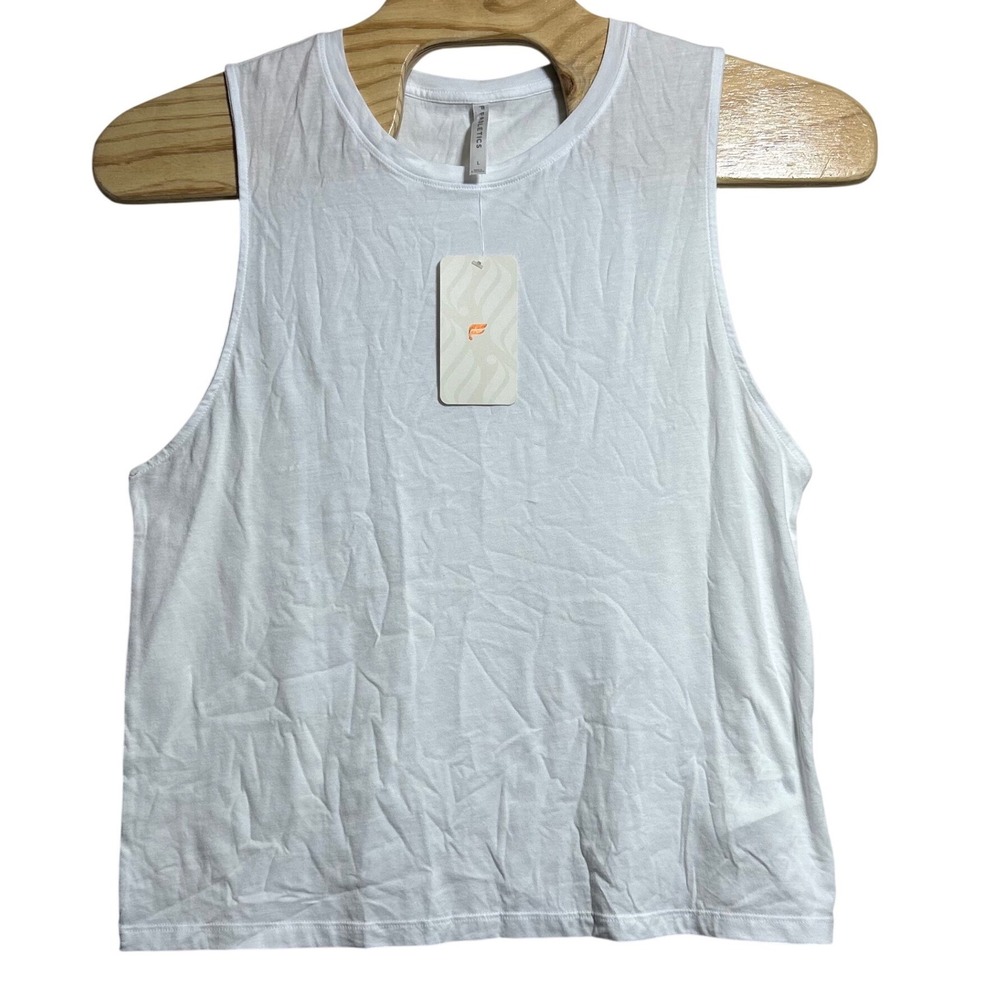 NEW Fabletics‎ Micah Muscle Tank White Jersey Slub Sleeveless Top Large $40